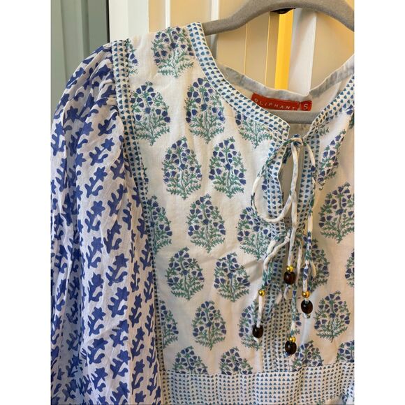 NWT Oliphant tie front balloon sleeve mini dress , Small $288 - Picture 3 of 5